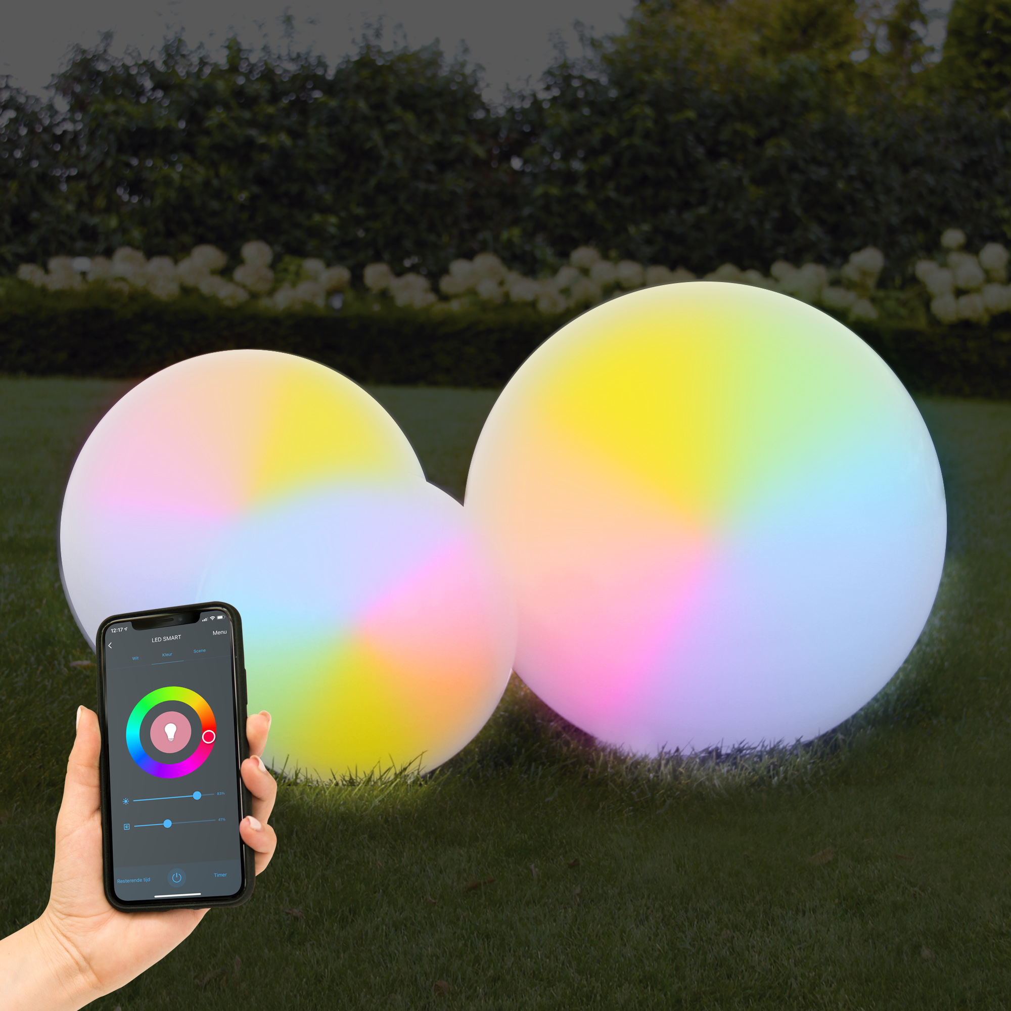 Tuinbol ? 40 incl. Smart WIFI LED en spie Tuinbol ? 40 incl. Smart WIFI LED en spie